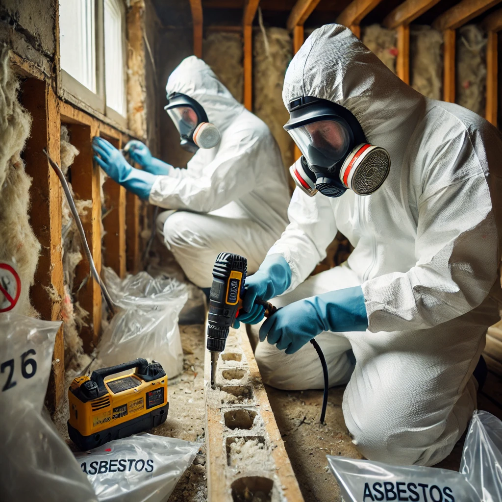 Certified asbestos abatement carried out before a Peachland demolition.