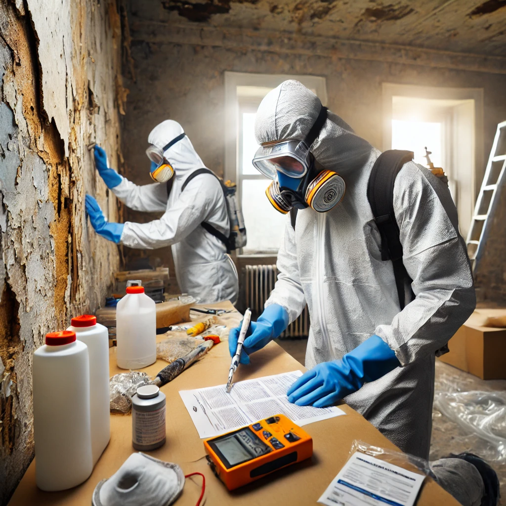 Lead abatement performed prior to demolition on a Penticton property.